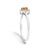 Early 21st Century 10K White Gold 5X3MM Oval Orange Citrine and Diamond Accent Halo Ring (I-J Color, I1-I2 Clarity) - Ring Size 6.5 For Sale - Image 5 of 7