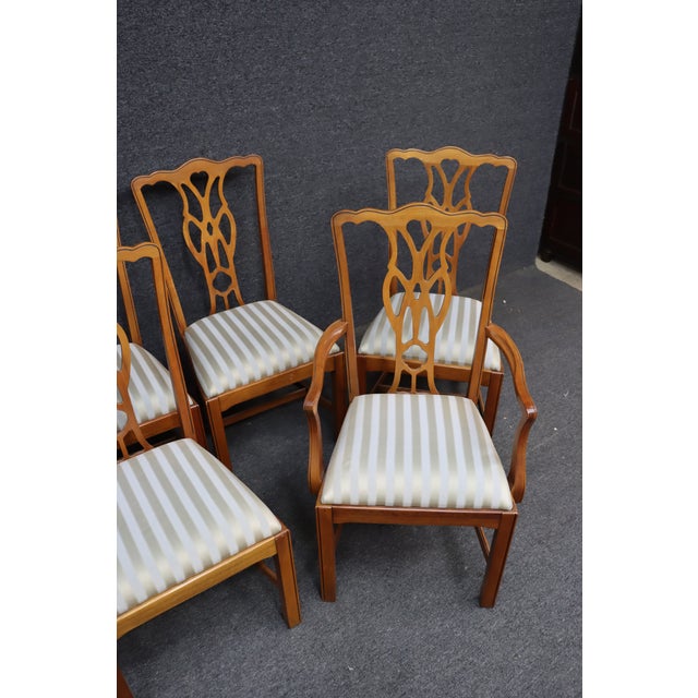 Chippendale Set of 10 Harden Chippendale Style Cherry Dining Chairs For Sale - Image 3 of 14