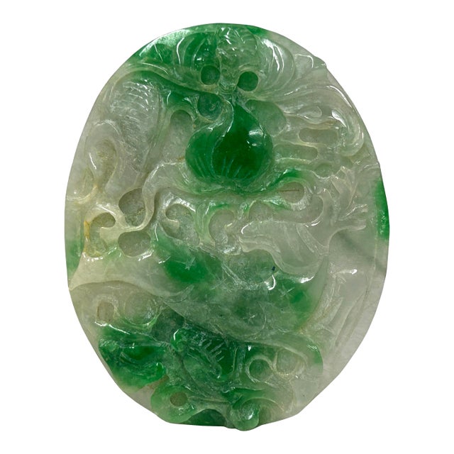 Natural Stone Relief Motif Carving Oval Display Plaque Art For Sale