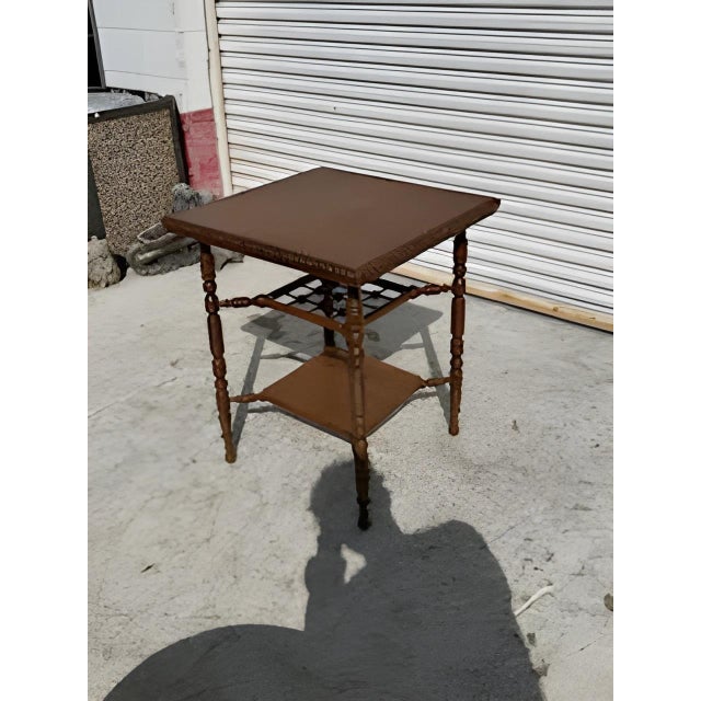 Traditional Late 20th Century Aesthetic Movement Square Turned Leg Style Table For Sale - Image 3 of 8