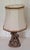 Vintage Figurative Table Lamp in Brown Ceramic with Original Fabric Shade, 1980s For Sale - Image 4 of 7