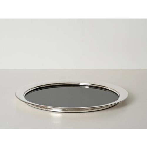 Silver-Plated and Tortoiseshell Acrylic Glass Serving Tray or Centerpiece from Dior, 1970s For Sale - Image 4 of 12