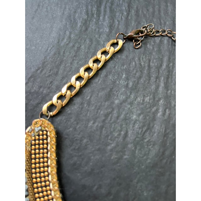 1990s Vintage Beaded Statement Bib Collar Necklace, Circa 1990s For Sale - Image 5 of 8