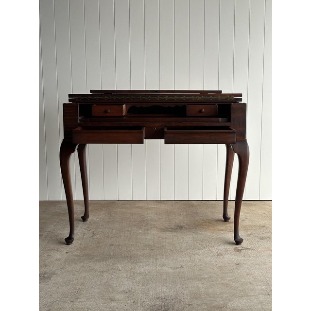 Antique Early 20th Century Queen-Anne Style Mahogany Writing Desk For Sale - Image 9 of 16