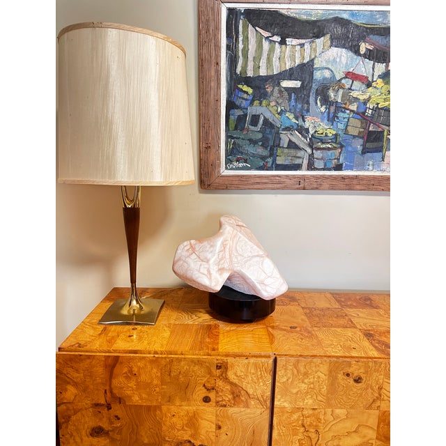 Light Pink Vintage Large Abstract Modernist Marble Sculpture in Pink Marble For Sale - Image 8 of 12