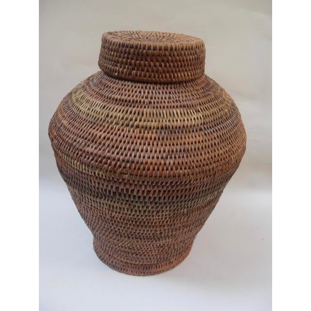 Woven Ethnic Lidded Basket Chairish
