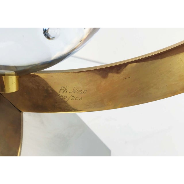 Philippe Jean 1970s Modern Signed Philippe Jean Bronze Bird Table Lamp For Sale - Image 4 of 6