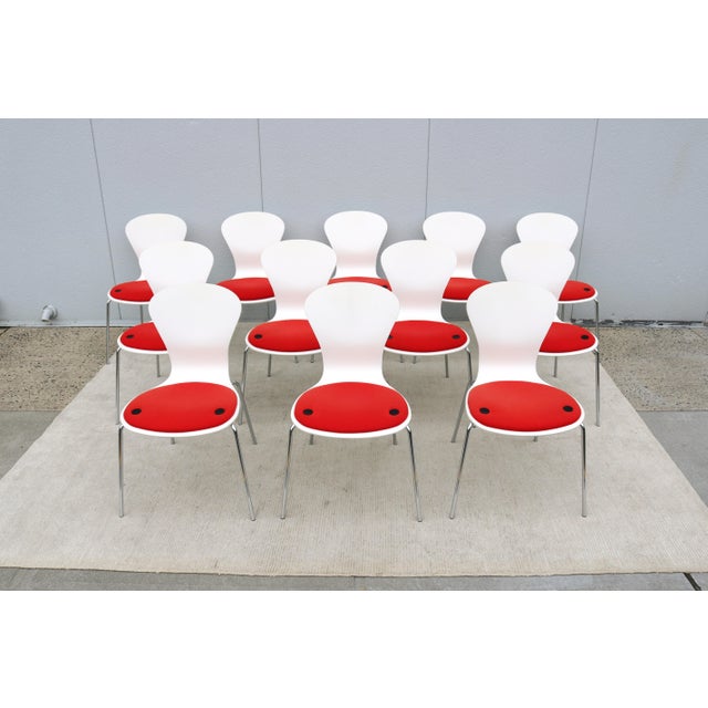 Knoll Modern Ross Lovegrove for Knoll Sprite Armless Stacking Dining Chairs, Set of 12 For Sale - Image 4 of 18