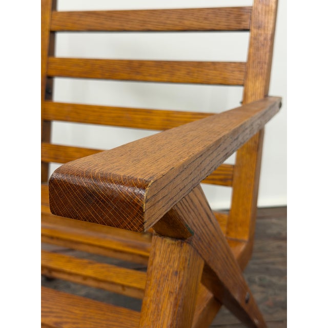 Mid Century Modern Oak Slat Construction Z Chair, Crawford Furniture For Sale - Image 9 of 14