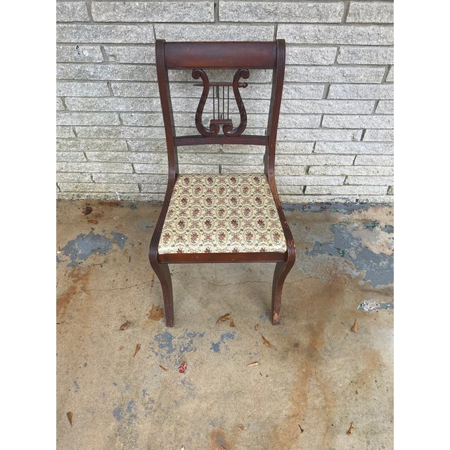 Wood 1950s Lyre Side Chair or Harp Back Chair For Sale - Image 7 of 10