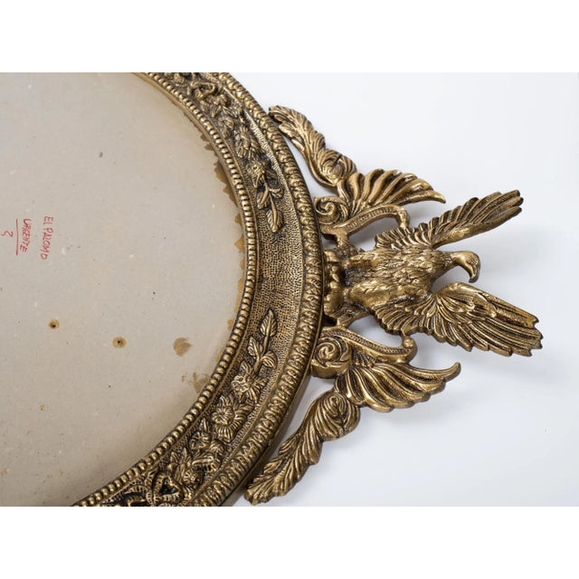 Large 1940s Brass Round Eagle Wall Picture Frame For Sale - Image 4 of 10