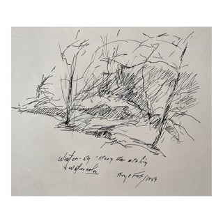 1959 Roy Fox Landcape Drawing For Sale