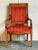 Wood Vintage Regency Red Striated Empire Arm Chair For Sale - Image 7 of 7