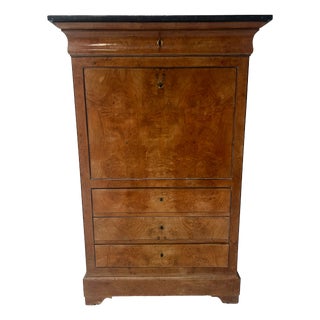 19th Century Louis Philippe Secretary in Light Walnut Burl For Sale