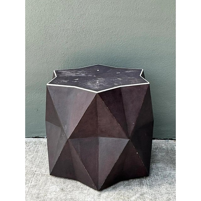 Vintage Faceted Shagreen Accent Table For Sale - Image 4 of 12