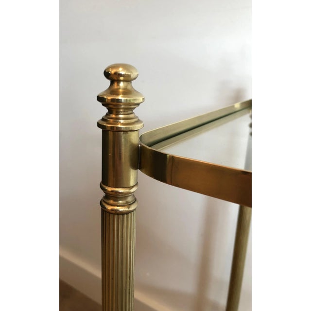 Neoclassical Style Brass Side Tables in the Style of Maison Jansen - A Pair For Sale - Image 10 of 13