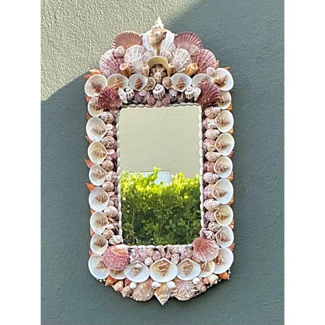 Vintage Shell Encrusted Mirror For Sale - Image 4 of 12