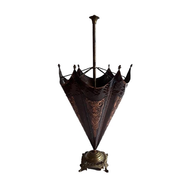 Vintage German Bronze, Brass and Copper Umbrella Stand, 1960s For Sale