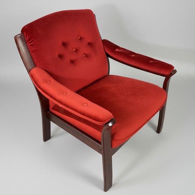 Vintage Nordic Red Chairs, 1970s, Set of 2 For Sale - Image 4 of 8