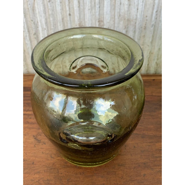 Early 20th Century Green Glass Canister Storage Jars, Spain Flour, Tea, 1960s For Sale - Image 11 of 18