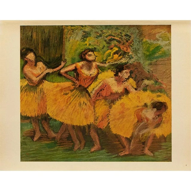 An excellent First Edition French Impressionist Style, vintage full color print after oil painting "Dancers" by Edgar...