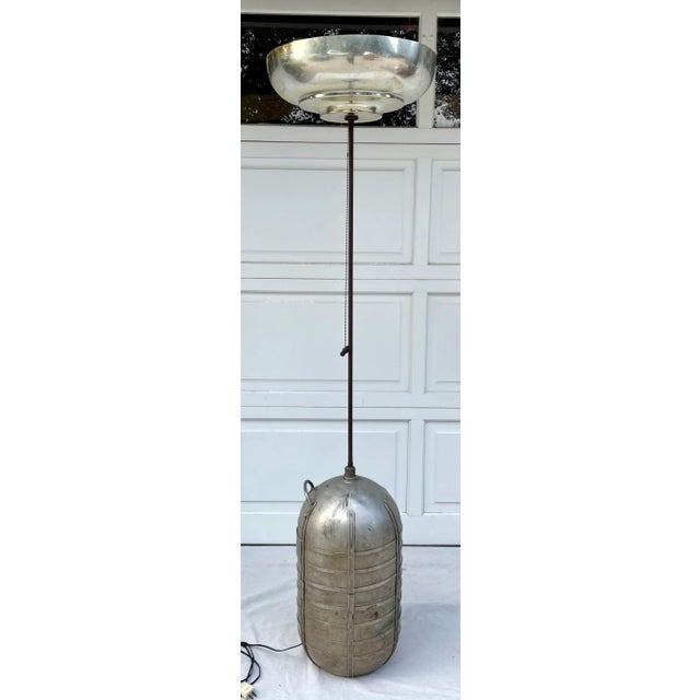 Custom Industrial Floor Lamp From Salvaged Ww II Oxygen Tank For Sale - Image 9 of 13