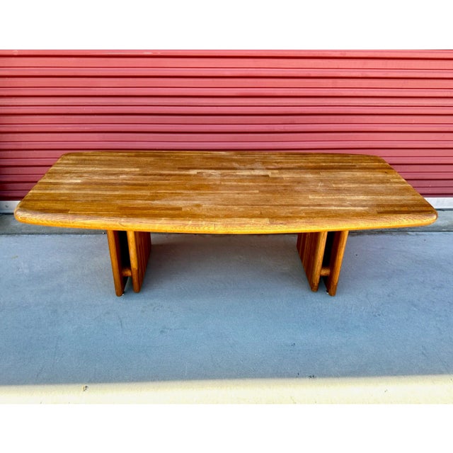 Mid-Century Lou Hodge Style Solid Oak Rounded Edge Coffee Table For Sale - Image 9 of 9