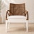 Materials: Cotton, foam, mahogany, rattan Overall width: 21.5 inches Overall height: 34 inches Overall depth: 23.5 inches...