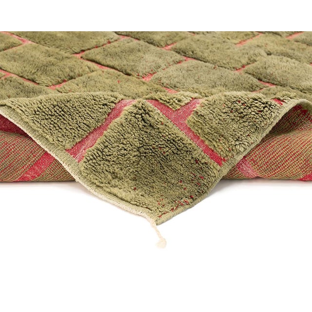 Olive Hand-Knotted Wool Rug by Azele Studio For Sale - Image 8 of 11