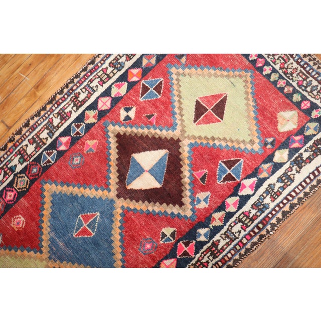 Zabihi Collection Worn Antique Persian Gabbeh Small Rug - 3'2" x 5'9" For Sale - Image 4 of 9