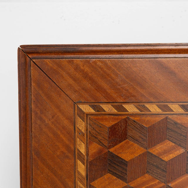 20th Century French Wooden Pedestal Table With Geometric Top For Sale - Image 14 of 18