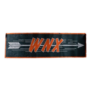 Vintage West Nebraska Express (Wnx) Railroad Painted Tin Sign For Sale