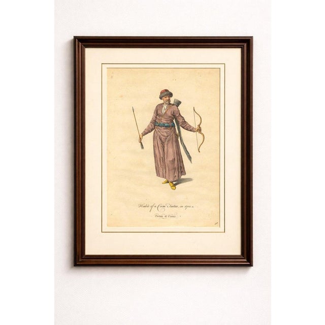 Antique Costume Print Crimean Tartar Archer, Jefferys 1749 This finely executed engraving portrays a Crimean Tartar...