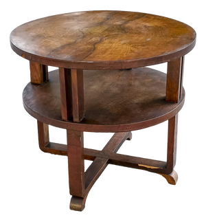 Deco Round Table in Walnut