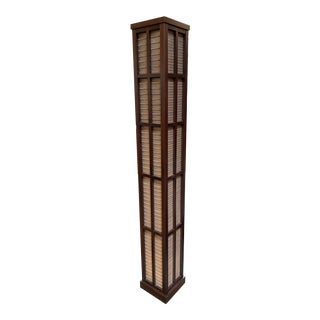 Custom Japanese Style Grasscloth Floor Lamp For Sale
