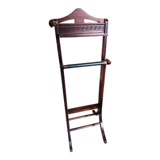 1970s Greek Key Wooden Valet Floor Piece For Sale