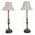 Pair Sarreid Bronze Silver Finish Candlestick Lamps For Sale