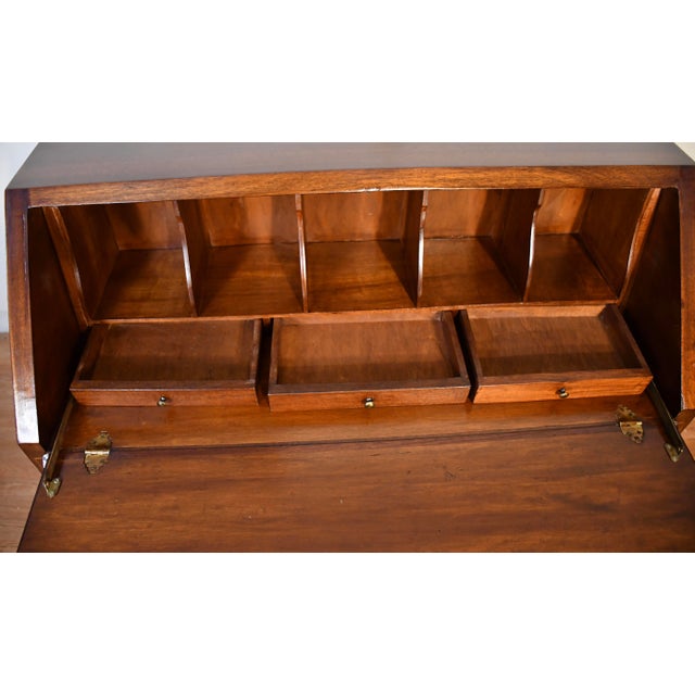 1920s Antique English Hepplewhite Mahogany Inlaid Secretary Ladies Desk For Sale - Image 17 of 17