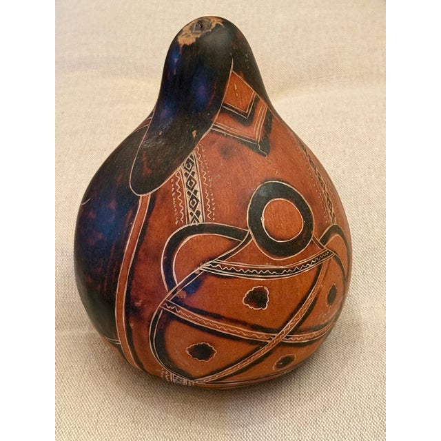 Large Vintage Peruvian Mate Burilado Hand-Carved Storytelling Gourd Rattles – Pair For Sale - Image 11 of 12