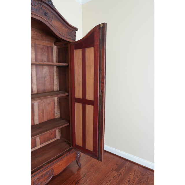 Antique Italian Rococo Revival Mirrored Armoire For Sale - Image 13 of 15