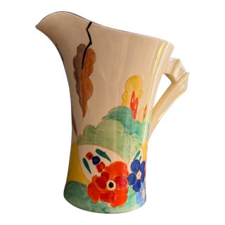 Clarice Cliff “Secrets” Pattern Daffodil Shape Jug – Scarce Form, Circa 1933 For Sale