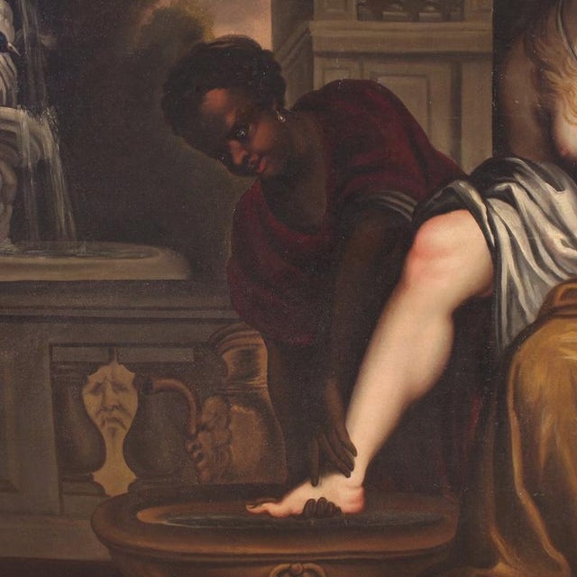 Italian Painter, Bathsheba at Her Bath, Nude, 1720, Oil on Canvas For Sale - Image 12 of 17