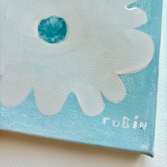 Flower Ten. Mini Painting by Robin Zingone. For Sale - Image 4 of 4