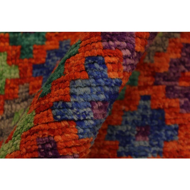 1990s Rustic Southwestern Balouchi Orange Wool Rug - 4′8″ × 6′4″ For Sale - Image 4 of 8