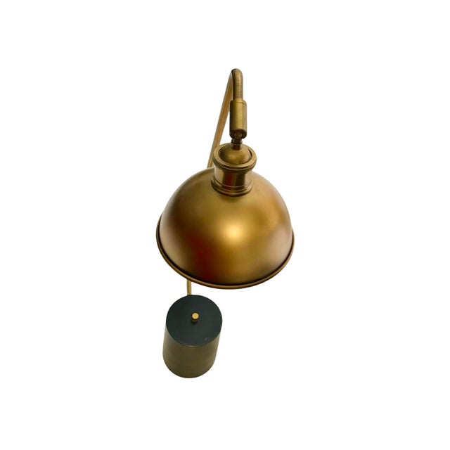 Metal Vintage Desk Lamp Brass on Heavy Cylinder Base Industrial Style Decor For Sale - Image 7 of 7
