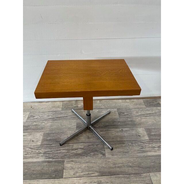 Vintage Coffee Table with Chrome Leg and Turnable Plate, 1970 In very good original condition Dims; H= 64 cm W= 66 cm D=...