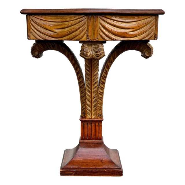 1930s Prince of Wales Feather Base Pedestal Table Attributed to Maison Jansen For Sale