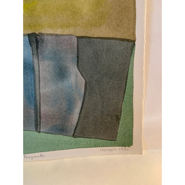 Abstract 1980s "Greek Fragments" Abstract Watercolor Painting by Lee Hall For Sale - Image 3 of 5