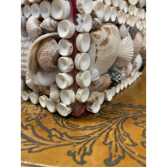 Wood Vintage Handmade Sea Shell Encrusted Collectors Box For Sale - Image 7 of 7