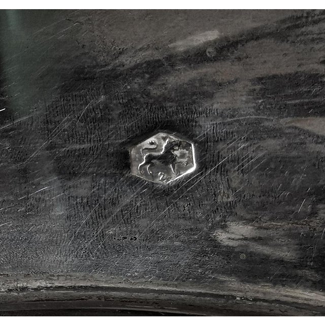 Antique Silver Tin on Presenter attributed to J.M. Van Kempen en Zonen, Netherlands, 1872, Set of 2 For Sale - Image 9 of 12